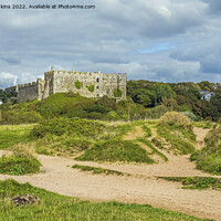 Buy canvas prints of Manorbier Castle South Pembrokeshire  by Nick Jenkins