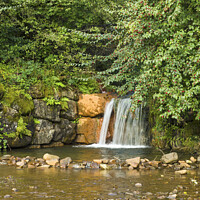 Buy canvas prints of Clydach Vale Upper Pool Waterfall  by Nick Jenkins