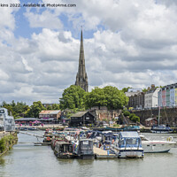 Buy canvas prints of St Mary Redcliffe Bristol Floating Harbour  by Nick Jenkins