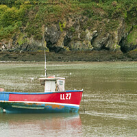 Buy canvas prints of Abergwaun Fishing Boat Moored near Fishguard by Nick Jenkins
