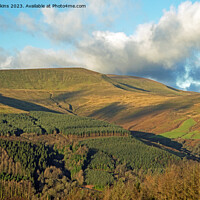 Buy canvas prints of Waun Rydd from Bwlch y Waun across the Talybont Valley by Nick Jenkins