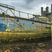 Buy canvas prints of Old Boat Moored at Caernarfon  by Nick Jenkins