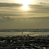 Buy canvas prints of Sun over Dunraven Bay on a winter afternoon  by Nick Jenkins