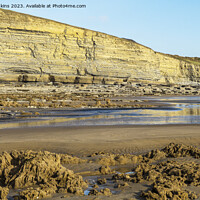 Buy canvas prints of Rocks Sand and Cliffs Dunraven Bay  by Nick Jenkins