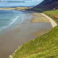 Buy canvas prints of Rhossili Bay stretching into the Distance Gower by Nick Jenkins