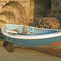 Buy canvas prints of Fishing Boat and Limekilns at Beadnell Harbour Northumberland by Nick Jenkins