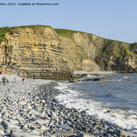 Buy canvas prints of Dunraven Bay with outgoing Tide by Nick Jenkins