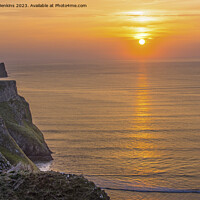 Buy canvas prints of Worms Head and Cliffs Gower Peninsula South Wales by Nick Jenkins