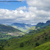 Buy canvas prints of The Great Langdale Valley and Langdale Pikes July by Nick Jenkins
