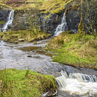Buy canvas prints of Three waterfalls at Aisgill in Cumbria  by Nick Jenkins