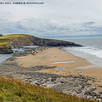 Buy canvas prints of Dunraven Bay as seen from above  by Nick Jenkins