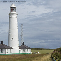 Buy canvas prints of Nash Point Lighthouse along from Nash Point Beach  by Nick Jenkins
