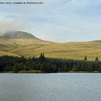 Buy canvas prints of Fan Fawr behind the Beacons Reservoir in October by Nick Jenkins