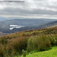 Buy canvas prints of Cantref Reservoir seen from a high up layby  by Nick Jenkins