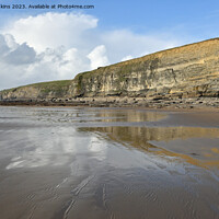 Buy canvas prints of Dunraven Bay on a cold November afternoon  by Nick Jenkins