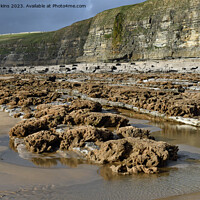 Buy canvas prints of Dunraven Bay facing west on the Glamorgan Heritage Coast  by Nick Jenkins