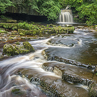 Buy canvas prints of West Burton Falls Summer  Yorkshire Dales National by Nick Jenkins