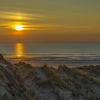 Buy canvas prints of Sunset over Rhossili Beach Gower Peninsula  by Nick Jenkins