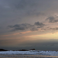 Buy canvas prints of Evening Sky at Rhossili Beach Gower Peninsula by Nick Jenkins