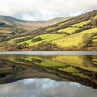 Buy canvas prints of Talybont Reservoir Reflections Brecon Beacons  by Nick Jenkins