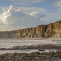 Buy canvas prints of Cliffs and Clouds at Nash Point South Wales Coast by Nick Jenkins