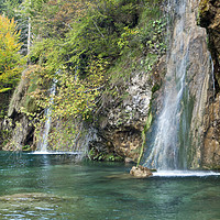 Buy canvas prints of Waterfalls in Plitvice National Park in Croatia by Nick Jenkins