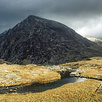 Buy canvas prints of Pen yr Ole Wen seen from Cwm Idwal Snowdonia by Nick Jenkins