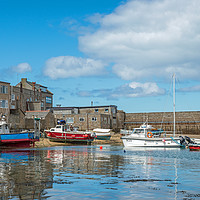 Buy canvas prints of Low Tide Town Beach Boats Hugh Town Scilly Isles by Nick Jenkins