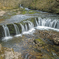 Buy canvas prints of The Horseshoe Falls on the River Neath south Wales by Nick Jenkins