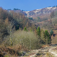 Buy canvas prints of The Rocky Hills above Blaenrhondda Village Wales by Nick Jenkins
