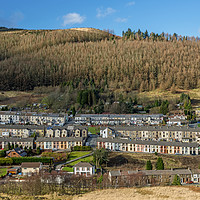 Buy canvas prints of Looking Down onto Cwmparc in the Rhondda by Nick Jenkins