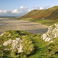 Buy canvas prints of Rhossili Bay on the Gower Peninsula in south Wales by Nick Jenkins