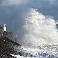 Buy canvas prints of Rough Sea Big Waves Porthcawl Coast south Wales by Nick Jenkins