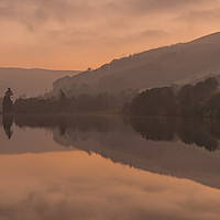 Buy canvas prints of Talybont Reservoir under a sunset glow Brecon Beac by Nick Jenkins