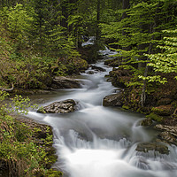 Buy canvas prints of Ardent Falls in the French Alps Lac Montriond by Nick Jenkins
