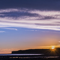 Buy canvas prints of Sunset from Llantwit Major Beach Glamorgan Coast by Nick Jenkins