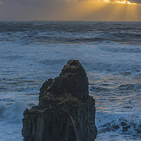 Buy canvas prints of Sunset off Reynisfjara Beach Iceland by Nick Jenkins