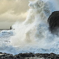 Buy canvas prints of High Waves at Dyrholaey on the Iceland coast by Nick Jenkins