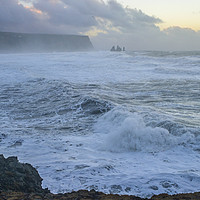 Buy canvas prints of Rough Seas off Dyrholaey South Iceland Coast by Nick Jenkins