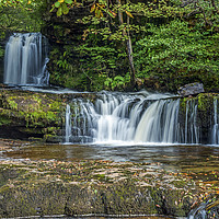 Buy canvas prints of Lower Ddwli Waterfall in the Vale of Neath Brecons by Nick Jenkins