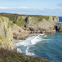 Buy canvas prints of The Cliffs at Skrinkle Haven South Pembrokeshire by Nick Jenkins