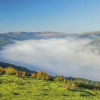 Buy canvas prints of Morning Mist Talybont Reservoir Brecon Beacons by Nick Jenkins