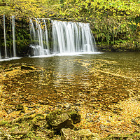 Buy canvas prints of Upper Ddwli Waterfall  Autumn in the Vale of Neath by Nick Jenkins