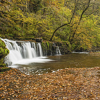 Buy canvas prints of Lower Ddwli Waterfall River Neath south Wales by Nick Jenkins