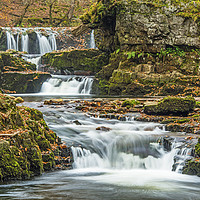 Buy canvas prints of Below the Horseshoe Falls Vale of Neath Waterfalls by Nick Jenkins