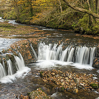 Buy canvas prints of The Horseshoe Falls River Neath south Wales  by Nick Jenkins