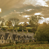 Buy canvas prints of Arlington Row in Autumn Cotswolds by Nick Jenkins
