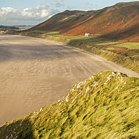 Buy canvas prints of Rhossili Bay Gower Coast AONB South Wales by Nick Jenkins