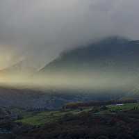 Buy canvas prints of Moel Siabod Sun Ray Snowdonia National Park Wales  by Nick Jenkins