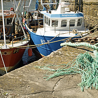 Buy canvas prints of Fishing Boats moored Lower Fishguard Pembrokeshire by Nick Jenkins